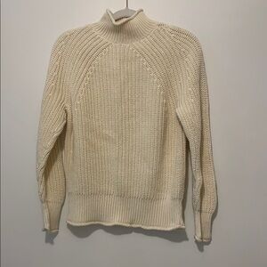 J. Crew Pastel Yellow Ribbed Mock Turtleneck Sweater